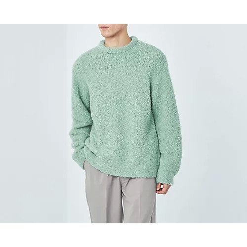 【グリーンレーベルリラクシング/green label relaxing / UNITED ARROWS / MEN】のフラッフィー ブークレ クルーネック ニット インテリア・キッズ・メンズ・レディースファッション・服の通販 founy(ファニー) 　ファッション　Fashion　メンズファッション　MEN　おすすめ　Recommend　イタリア　Italy　エアリー　Airy　シンプル　Simple　ループ　Loop　LIME|ID: prp329100004237054 ipo3291000000029371574