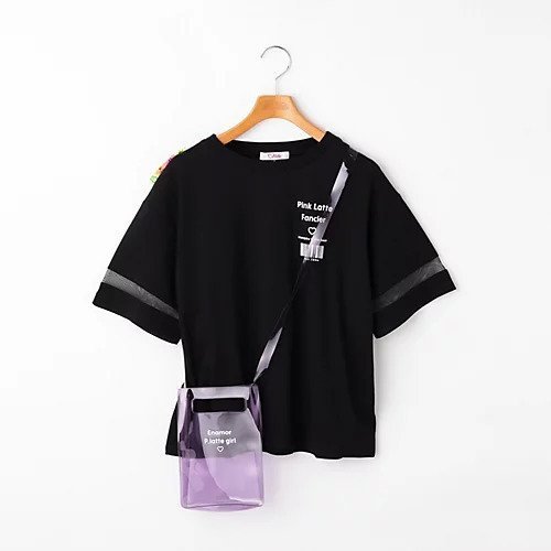 【ピンク ラテ/PINK-latte / KIDS】の袖チュールTシャツ&クリアバッグセット 人気、トレンドファッション・服の通販 founy(ファニー) 　ファッション　Fashion　キッズファッション　KIDS　スリーブ　Sleeve　チュール　Tulle　ハーフ　Half　夏　Summer　 other-1|ID: prp329100004237182 ipo3291000000029371998