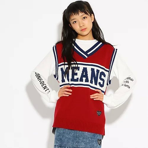 【ピンク ラテ/PINK-latte / KIDS】のロゴニット ベスト 人気、トレンドファッション・服の通販 founy(ファニー) 　ファッション　Fashion　キッズファッション　KIDS　シンプル　Simple　ビッグ　Big　ベスト　Vest　 other-1|ID: prp329100004237441 ipo3291000000029372853