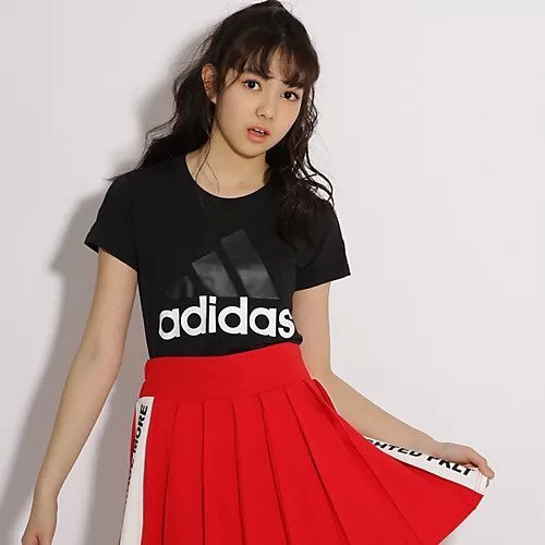 【ピンク ラテ/PINK-latte / KIDS】のadidas ビッグロゴTシャツ インテリア・キッズ・メンズ・レディースファッション・服の通販 founy(ファニー) 　ファッション　Fashion　キッズファッション　KIDS　おすすめ　Recommend　インナー　Inner　トレンド　Trend　パーカー　Hoodie　ビッグ　Big　ブラック|ID: prp329100004237536 ipo3291000000029373184