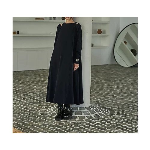 【マージュール/marjour】のSHOULDER SLIT DRESS インテリア・キッズ・メンズ・レディースファッション・服の通販 founy(ファニー) 　ファッション　Fashion　レディースファッション　WOMEN　ワンピース　Dress　ドレス　Party Dresses　ショルダー　Shoulder　ジャケット　Jacket　ジャージー　Jersey　ストレッチ　Stretch　スリット　Slit　ドロップ　Drop　BLACK|ID: prp329100004238311 ipo3291000000029382790