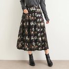 【ローラアシュレイ/LAURA ASHLEY】の【サイドファスナー】ローズモア柄 シャンタンスカート ブラック|ID: prp329100004239643 ipo3291000000029397917