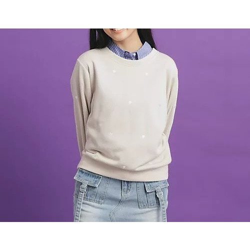 【ピンク ラテ/PINK-latte / KIDS】の総 刺繍ラメ裏毛トップス インテリア・キッズ・メンズ・レディースファッション・服の通販 founy(ファニー) 　ファッション　Fashion　キッズファッション　KIDS　トップス・カットソー　Tops/Tees/Kids　おすすめ　Recommend　スマート　Smart　ライトベージュ|ID: prp329100004239698 ipo3291000000029398274