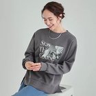 【シューラルー/SHOO LA RUE】の【SHOO WARM】あったか裏起毛 グラフィックスウェット チャコールグレー|ID: prp329100004240735 ipo3291000000029410272