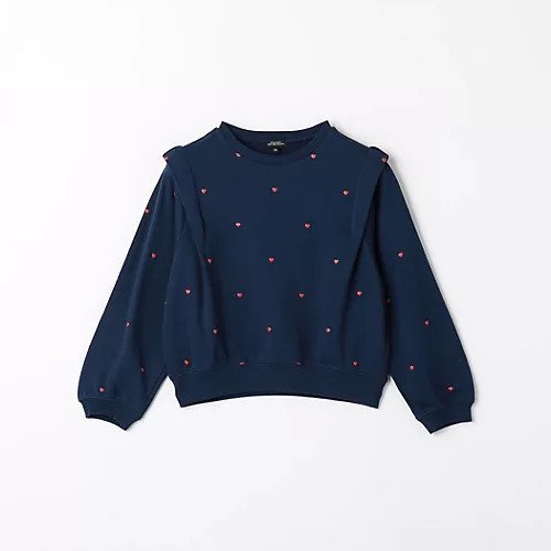 【グリーンレーベルリラクシング/green label relaxing / UNITED ARROWS / KIDS】のTJ ハートプリント 裏毛 プルオーバー / キッズ 100cm-130cm インテリア・キッズ・メンズ・レディースファッション・服の通販 founy(ファニー) 　ファッション　Fashion　キッズファッション　KIDS　トップス・カットソー　Tops/Tees/Kids　シンプル　Simple　スウェット　Sweat　ダウン　Down　フェミニン　Feminine　プリント　Print　無地　Plain Color　ロング　Long　おすすめ　Recommend　NAVY|ID: prp329100004240826 ipo3291000000029410728