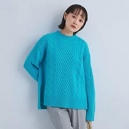 【グリーンレーベル リラクシング / ユナイテッドアローズ/green label relaxing / UNITED ARROWS】のゴールバーン アラン ハイネック ニット プルオーバー インテリア・キッズ・メンズ・レディースファッション・服の通販 founy(ファニー) 　ファッション　Fashion　レディースファッション　WOMEN　トップス・カットソー　Tops/Tshirt　ニット　Knit Tops　プルオーバー　Pullover　おすすめ　Recommend　エアリー　Airy　カーディガン　Cardigan　シンプル　Simple　スリット　Slit　デニム　Denim　ハイネック　High Neck　バランス　Balance　フェミニン　Feminine　冬　Winter　秋　Autumn/Fall　COBALT|ID: prp329100004248080 ipo3291000000029478332