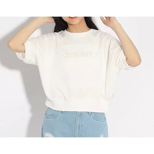 【ピンク ラテ/PINK-latte / KIDS】の【綿100%/130cmサイズあり】パール調ロゴTシャツ インテリア・キッズ・メンズ・レディースファッション・服の通販 founy(ファニー) 　ファッション　Fashion　キッズファッション　KIDS　おすすめ　Recommend　ガーリー　Girly　デニム　Denim　パール　Pearl　オフホワイト|ID: prp329100004249460 ipo3291000000029490588