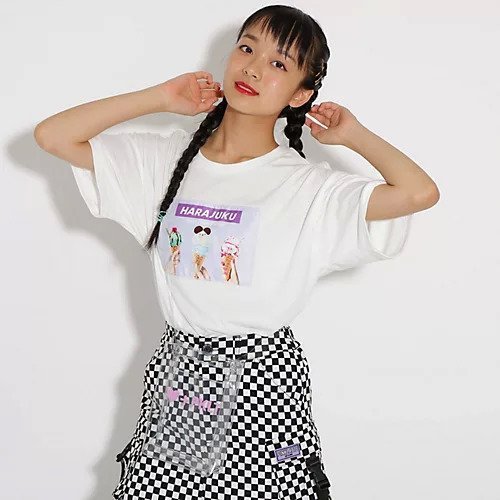 【ピンク ラテ/PINK-latte / KIDS】の転写Tシャツ&クリアバック 人気、トレンドファッション・服の通販 founy(ファニー) 　ファッション　Fashion　キッズファッション　KIDS　ショルダー　Shoulder　ドロップ　Drop　プリント　Print　ベーシック　Basic　ルーズ　Loose　 other-1|ID: prp329100004249571 ipo3291000000029491026