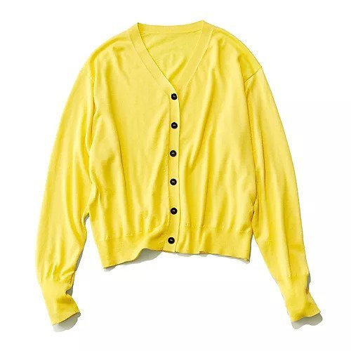 【エムセブンデイズ/M7days】の柔らかVネックカーディガン インテリア・キッズ・メンズ・レディースファッション・服の通販 founy(ファニー) 　ファッション　Fashion　レディースファッション　Ladies' Fashion Online　トップス・カットソー　Tops/Tshirt　カーディガン　Cardigans　Vネック　V-Neck　カーディガン　Cardigan　夏　Summer　春　Spring　イエロー|ID: prp329100004250895 ipo3291000000032522999