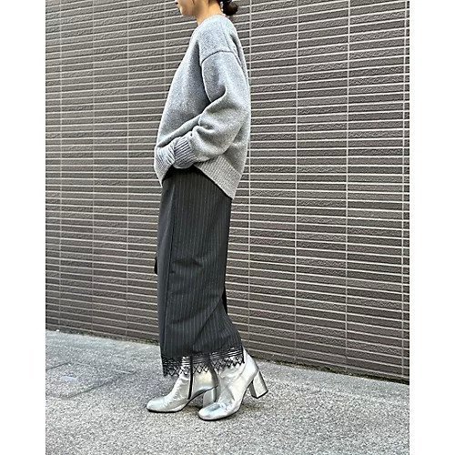 【エムセブンデイズ/M7days】の裾レースIラインスカート 人気、トレンドファッション・服の通販 founy(ファニー) 　ファッション　Fashion　レディースファッション　Fashion for Women　スカート　Skirts　ストライプ　Stripe, Striped Pattern　ストレッチ　Stretch, Stretchy Fabric　スーツ　Suit, Formalwear　マニッシュ　Mannish, Boyish　メンズ　Men's, Menswear　レース　Lace, Lace Fabric　other-3|ID: prp329100004250915 ipo3291000000034955641