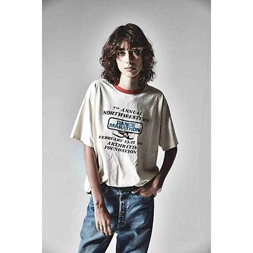 【クチュールドアダム/COUTURE D'ADAM】のVintage remake T-shirt / Dance Marathon 人気、トレンドファッション・服の通販 founy(ファニー) 　ファッション　Fashion　レディースファッション　Fashion for Women　トップス・カットソー　Cut & Sew Tops　シャツ・ブラウス・オフィスカジュアル　Elegant Blouses & Button-Ups　ロングTシャツ・Tシャツ　Longline T-Shirts & Tees　コレクション　Collection, Seasonal Line　パイピング　Piping, Trim Design　プリント　Print, Printed Pattern　モチーフ　Motif, Design Theme　ラバー　Rubber, Rubber Sole　リメイク　Remake, Reconstructed　ヴィンテージ　Vintage Style　 other-1|ID: prp329100004257509 ipo3291000000034616336
