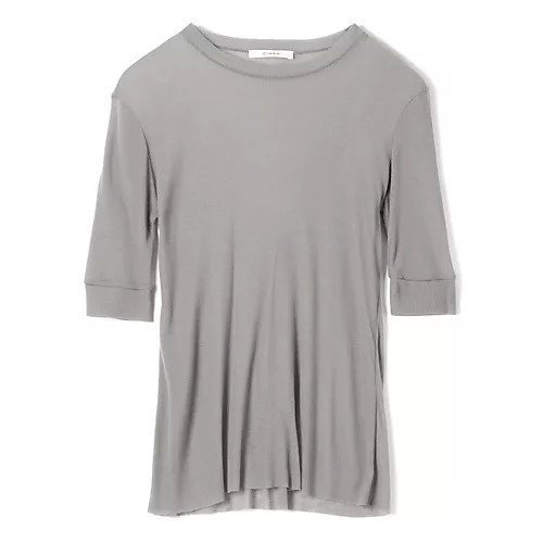 【チノ/CINOH】のTENCEL CASHMERE RIB T-SHIRT インテリア・キッズ・メンズ・レディースファッション・服の通販 founy(ファニー)  ファッション Fashion レディースファッション Fashion for Women トップス・カットソー Cut & Sew Tops シャツ・ブラウス・オフィスカジュアル Elegant Blouses & Button-Ups ロングTシャツ・Tシャツ Longline T-Shirts & Tees インナー Innerwear シルク Silk, 100% Silk シンプル Simple, Minimal ダブル Double, Double-Breasted テレコ Ribbed, Rib Stitch 洗える Machine Washable C.GRAY|ID: prp329100004257517 ipo3291000000034322635