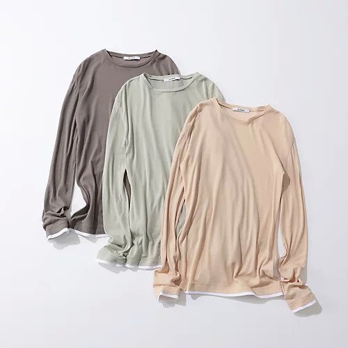 【スローン/SLOANE】のリブジャージー 長袖インナー 人気、トレンドファッション・服の通販 founy(ファニー) 　ファッション　Fashion　レディースファッション　Fashion for Women　トップス・カットソー　Cut & Sew Tops　おすすめ　Recommended / Our Picks　インナー　Innerwear　エレガント 上品　Elegant　カットソー　Cut and Sewn Top　シアー　Sheer, See-Through　シンプル　Simple, Minimal　プリント　Print, Printed Pattern　長袖　Long Sleeve, Full Sleeve　other-2|ID: prp329100004257523 ipo3291000000034155659