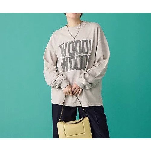 【レミレリーフ/REMI RELIEF】のHARD SP加工20/-天竺ロンT(WOOO!) インテリア・キッズ・メンズ・レディースファッション・服の通販 founy(ファニー) 　ファッション　Fashion　レディースファッション　WOMEN　トップス・カットソー　Tops/Tshirt　ロング / Tシャツ　T-Shirts　フロント　Front　プリント　Print　ヴィンテージ　Vintage　s.gray|ID: prp329100004257525 ipo3291000000029569440