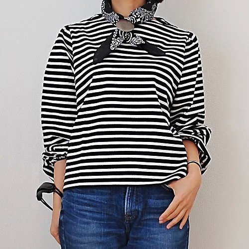 【トゥエルブクローゼット/12closet】の【洗える】ほんのりラメボーダートップス 人気、トレンドファッション・服の通販 founy(ファニー) 　ファッション　Fashion　レディースファッション　Fashion for Women　トップス・カットソー　Cut & Sew Tops　シルバー　Silver, Metallic Silver　トレンド　Trend, Trending Now　バランス　Balance, Style Balance　ボックス　Boxy, Box Shape　ボトム　Bottoms, Lower Wear　ボーダー　Border, Stripe　定番　Standard, Basic Item　洗える　Machine Washable　other-2|ID: prp329100004257528 ipo3291000000031575395
