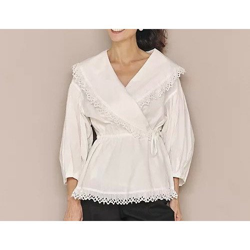 【シンゾーン/Shinzone】のCACHE COUER BLOUSE 人気、トレンドファッション・服の通販 founy(ファニー) 　ファッション　Fashion　レディースファッション　Fashion for Women　カシュクール　Wrap Design　ギャザー　Gathered, Ruffled　ドローコード　Drawcord, Drawstring Cord　レース　Lace, Lace Fabric　羽織　Haori, Light Jacket　other-2|ID: prp329100004257626 ipo3291000000032273593