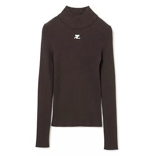 【クレージュ/COURREGES】のMOCKNECK RIB KNIT SWEATER 人気、トレンドファッション・服の通販 founy(ファニー) 　ファッション　Fashion　レディースファッション　WOMEN　トップス・カットソー　Tops/Tshirt　ニット　Knit Tops　パーカ　Sweats　スウェット　Sweat　2023年　2023　2023-2024秋冬・A/W　Aw/Autumn/Winter//Fw/Fall-Winter/2023-2024　ハイネック　High Neck　バランス　Balance　モチーフ　Motif　リブニット　Rib Knit　洗える　Washable　 other-1|ID: prp329100004257629 ipo3291000000029569721