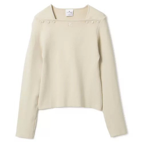 【クレージュ/COURREGES】のNECKLINE MILANO KNIT SWEATER インテリア・キッズ・メンズ・レディースファッション・服の通販 founy(ファニー) 　ファッション　Fashion　レディースファッション　WOMEN　トップス・カットソー　Tops/Tshirt　ニット　Knit Tops　パーカ　Sweats　スウェット　Sweat　2023年　2023　2023-2024秋冬・A/W　Aw/Autumn/Winter//Fw/Fall-Winter/2023-2024　クラシカル　Classical　スクエア　Square　ミラノ　Milan　洗える　Washable　OATS|ID: prp329100004257655 ipo3291000000029569785