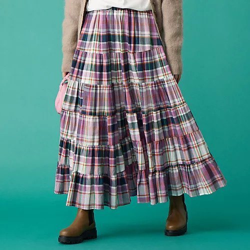 【クチュールドアダム/COUTURE D'ADAM】のCheck Tiered Skirt インテリア・キッズ・メンズ・レディースファッション・服の通販 founy(ファニー) https://founy.com/ ファッション Fashion レディースファッション WOMEN スカート Skirt ティアードスカート Tiered Skirts アイビー Ivy アメリカン American インド India ギャザー Gather ティアードスカート Tiered Skirt |ID: prp329100004257716 ipo3291000000029569968