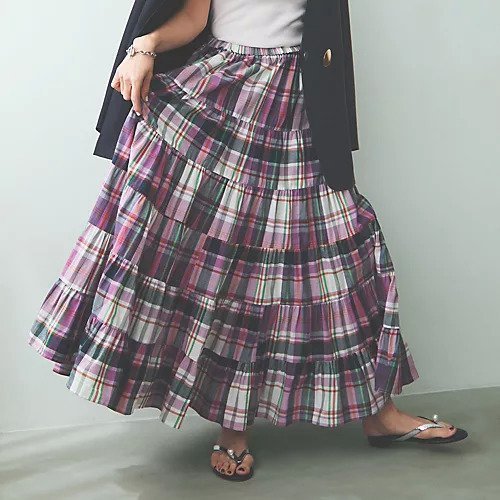 【クチュールドアダム/COUTURE D'ADAM】のCheck Tiered Skirt 人気、トレンドファッション・服の通販 founy(ファニー) 　ファッション　Fashion　レディースファッション　Ladies' Fashion Online　スカート　Skirt　ティアードスカート　Tiered Skirts　アイビー　Ivy　アメリカン　American　インド　India　ギャザー　Gather　ティアードスカート　Tiered Skirt　other-2|ID: prp329100004257716 ipo3291000000032086884