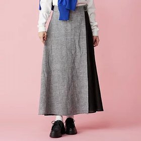 【オニール オブ ダブリン/O'NEIL of DUBLIN】の【HPS別注】WRAP SWING MAXI SKIRT 人気、トレンドファッション・服の通販 founy(ファニー) ファッション Fashion レディースファッション WOMEN スカート Skirt エレガント 上品 Elegant コンビ Combination チェック Check フレア Flare ラップ Wrap リネン Linen 別注 Special Order 夏 Summer |ID:prp329100004257717