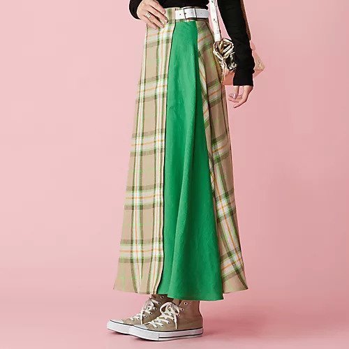 【オニール オブ ダブリン/O'NEIL of DUBLIN】の【HPS別注】WRAP SWING MAXI SKIRT 人気、トレンドファッション・服の通販 founy(ファニー) 　ファッション　Fashion　レディースファッション　Fashion for Women　スカート　Skirts　エレガント 上品　Elegant　コンビ　Combo, Combination Style　チェック　Check, Plaid, Tartan　フレア　Flare, Flared　ラップ　Wrap, Wrap Design　リネン　Linen, Linen Fabric　別注　Limited Edition, Custom Order　夏　Summer　other-2|ID: prp329100004257717 ipo3291000000034617963