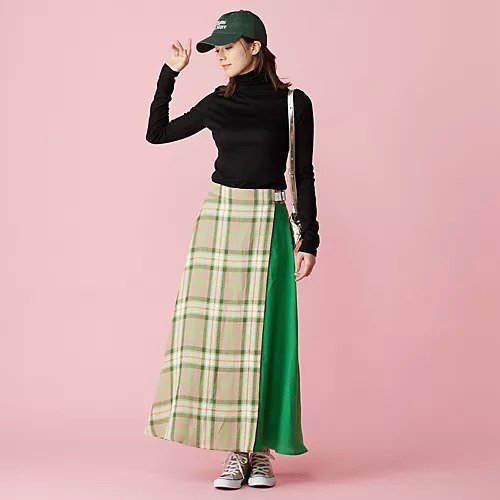 【オニール オブ ダブリン/O'NEIL of DUBLIN】の【HPS別注】WRAP SWING MAXI SKIRT 人気、トレンドファッション・服の通販 founy(ファニー) 　ファッション　Fashion　レディースファッション　Fashion for Women　スカート　Skirts　エレガント 上品　Elegant　コンビ　Combo, Combination Style　チェック　Check, Plaid, Tartan　フレア　Flare, Flared　ラップ　Wrap, Wrap Design　リネン　Linen, Linen Fabric　別注　Limited Edition, Custom Order　夏　Summer　other-3|ID: prp329100004257717 ipo3291000000034955653