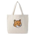 【メゾン キツネ/MAISON KITSUNE】のFOX HEAD TOTE BAG 人気、トレンドファッション・服の通販 founy(ファニー) ファッション Fashion レディースファッション WOMEN バッグ Bag キャンバス Canvas フォックス Fox ポケット Pocket thumbnail ECRU|ID: prp329100004258006 ipo3291000000029570712