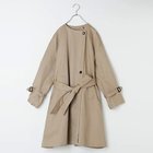 【トゥエルブクローゼット/12closet】の【洗える】ノーカラートレンチコート 人気、トレンドファッション・服の通販 founy(ファニー) ファッション Fashion レディースファッション WOMEN アウター Coat Outerwear コート Coats トレンチコート Trench Coats トレンチ Trench 定番 Standard 洗える Washable thumbnail ベージュ|ID: prp329100004258315 ipo3291000000029572134