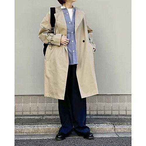 【トゥエルブクローゼット/12closet】の【洗える】【撥水】ノーカラートレンチコート 人気、トレンドファッション・服の通販 founy(ファニー) 　ファッション　Fashion　レディースファッション　Fashion for Women　アウター　Coat / Outerwear Collection　コート・ロングコート・ピーコート　Long Coats, Peacoats & More　トレンチコート / 春秋の定番アウター　Trench Coats　オケージョン　Occasion Wear　クラシカル　Classical, Vintage-Inspired　スカーフ　Scarf, Neckwear　フィット　Fit, Slim Fit　リボン　Ribbon, Bow　エレガント 上品　Elegant　春　Spring　洗える　Machine Washable　ビジネス 仕事 通勤　Business / Work / Commuting　other-2|ID: prp329100004258315 ipo3291000000031574768