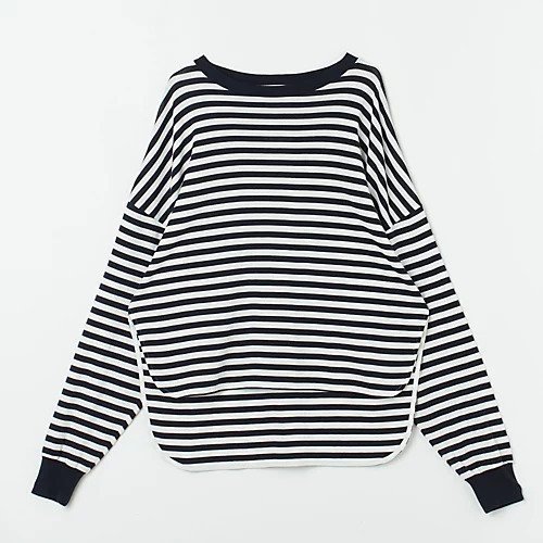 【シンゾーン/Shinzone】のFRENCH STRIPED LONGSLEEVE TEE インテリア・キッズ・メンズ・レディースファッション・服の通販 founy(ファニー) 　ファッション　Fashion　レディースファッション　Fashion for Women　トップス・カットソー　Cut & Sew Tops　スリット　Slit, Slit Detail　ビッグ　Big, Oversized　ボーダー　Border, Stripe　ルーズ　Loose, Oversized　洗える　Machine Washable　NAVY|ID: prp329100004259178 ipo3291000000035310226