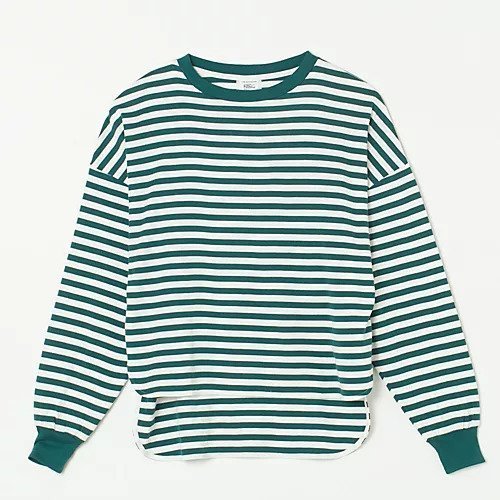 【シンゾーン/Shinzone】のFRENCH STRIPED LONGSLEEVE TEE インテリア・キッズ・メンズ・レディースファッション・服の通販 founy(ファニー) 　ファッション　Fashion　レディースファッション　Fashion for Women　トップス・カットソー　Cut & Sew Tops　スリット　Slit, Slit Detail　ビッグ　Big, Oversized　ボーダー　Border, Stripe　ルーズ　Loose, Oversized　洗える　Machine Washable　【HPS別注】BOTTLE GREEN|ID: prp329100004259178 ipo3291000000035577001