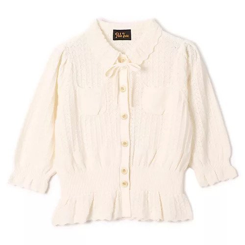 【ペールジュート/Pale Jute】のClassical lace knit cardigan II 人気、トレンドファッション・服の通販 founy(ファニー) 　ファッション　Fashion　レディースファッション　WOMEN　トップス・カットソー　Tops/Tshirt　ニット　Knit Tops　カーディガン　Cardigans　なめらか　Smooth　カーディガン　Cardigan　クラシック　Classic　コンパクト　Compact　バランス　Balance　ベルベット　Velvet　リボン　Ribbon　レース　Race　洗える　Washable　羽織　Haori　 other-1|ID: prp329100004259199 ipo3291000000029579749