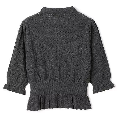 【ペールジュート/Pale Jute】のClassical lace knit cardigan II 人気、トレンドファッション・服の通販 founy(ファニー) 　ファッション　Fashion　レディースファッション　Fashion for Women　トップス・カットソー　Cut & Sew Tops　ニット　Knit Tops & Sweaters　カーディガン・羽織り　Layered Style Cardigans　なめらか　Smooth, Silky Texture　カーディガン　Cardigan, Knitwear　クラシック　Classic, Timeless Style　コンパクト　Compact, Small Size　バランス　Balance, Style Balance　ベルベット　Velvet, Velvety　リボン　Ribbon, Bow　レース　Lace, Lace Fabric　洗える　Machine Washable　羽織　Haori, Light Jacket　other-2|ID: prp329100004259199 ipo3291000000036032572