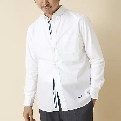 【ノーリーズ グッドマン/NOLLEY'S goodman / MEN】のピーチブロード クジラ刺しゅう テープBDシャツ 24AW インテリア・キッズ・メンズ・レディースファッション・服の通販 founy(ファニー) 　ファッション　Fashion　メンズファッション　MEN　インナー　Inner　シンプル　Simple　ジャケット　Jacket　デニム　Denim　ピーチ　Peach　ブロード　Broad　リボン　Ribbon　ロング　Long　2024年　2024　2024-2025秋冬・A/W　Aw/Autumn/Winter/Fw/Fall/2024-2025　ホワイト|ID: prp329100004259260 ipo3291000000029580628