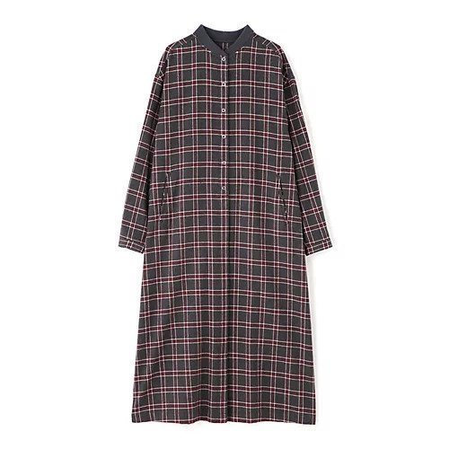 【ヒューマンウーマン/HUMAN WOMAN】のコットン起毛チェックリブカラーシャツワンピース 人気、トレンドファッション・服の通販 founy(ファニー) 　ファッション　Fashion　レディースファッション　Fashion for Women　ワンピース　Dresses　シャツワンピース / 1枚で着映えコーデ　Shirt Dresses　おすすめ　Recommended / Our Picks　インナー　Innerwear　スタンダード　Standard, Basic　ドット　Polka Dot, Dot Pattern　定番　Standard, Basic Item　A/W・秋冬　Autumn/Winter　other-2|ID: prp329100004260188 ipo3291000000034543812