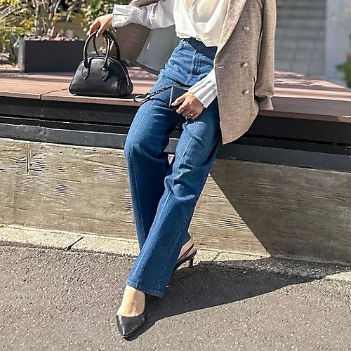 【リエミラー/Rie Miller】の【RM denim】センタープレスハイウエストデニム インテリア・キッズ・メンズ・レディースファッション・服の通販 founy(ファニー) 　ファッション　Fashion　レディースファッション　Ladies' Fashion Online　2025年　2025　2025春夏・S/S　Ss,Spring/Summer,2025　おすすめ　Recommend　ショート　Short　ジャケット　Jacket　ストレッチ　Stretch　センター　Center　ポケット　Pocket　インディゴブルー|ID: prp329100004263864 ipo3291000000031713675