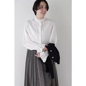 【ヒューマンウーマン/HUMAN WOMAN】 スタンドフリルボリュームブラウス人気、トレンドファッション・服の通販 founy(ファニー) ファッション Fashion レディースファッション WOMEN トップス・カットソー Tops/Tshirt シャツ/ブラウス Shirts/Blouses おすすめ Recommend カーディガン Cardigan コラボ Collaboration サテン Satin スタンダード Standard フリル Frills ブラウジング Browsing リボン Ribbon エレガント 上品 Elegant |ID:prp329100004267485