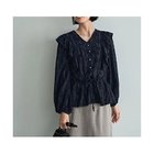 【スタイルデリ/STYLE DELI】の【LUXE】柄状フリンジシアーブラウス ネイビー|ID: prp329100004267487 ipo3291000000031941686