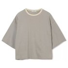 【スアデオ/suadeo】のボーダードロップショルダーワイドTシャツ ベージュ×カーキ|ID: prp329100004271336 ipo3291000000036290556