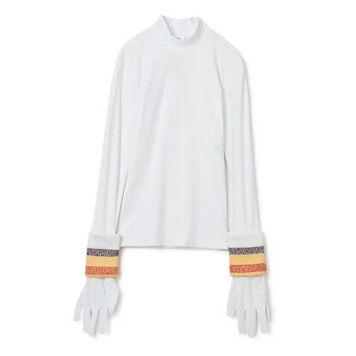 【トーガ プルラ/TOGA PULLA】のTricot jersey L/S インテリア・キッズ・メンズ・レディースファッション・服の通販 founy(ファニー) 　ファッション　Fashion　レディースファッション　WOMEN　カフス　Cuffs　チェック　Check　ハイネック　High Neck　ボーダー　Border　white|ID: prp329100004271443 ipo3291000000029895774