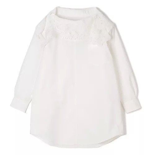【トーガ プルラ/TOGA PULLA】のLace boat neck shirt インテリア・キッズ・メンズ・レディースファッション・服の通販 founy(ファニー) 　ファッション　Fashion　レディースファッション　Fashion for Women　トップス・カットソー　Cut & Sew Tops　シャツ・ブラウス・オフィスカジュアル　Elegant Blouses & Button-Ups　2025年　2025　2025春夏・S/S　Spring/Summer 2025 SS25　レース　Lace, Lace Fabric　ワイド　Wide, Wide Fit　洗える　Machine Washable　WHITE|ID: prp329100004271479 ipo3291000000036031878