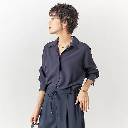 【ノーリーズソフィー/NOLLEY'S sophi】のオーガンジーシアーブラウス インテリア・キッズ・メンズ・レディースファッション・服の通販 founy(ファニー) 　ファッション　Fashion　レディースファッション　WOMEN　トップス・カットソー　Tops/Tshirt　シャツ/ブラウス　Shirts/Blouses　2025年　2025　おすすめ　Recommend　インナー　Inner　カフス　Cuffs　シアー　Sheer　シンプル　Simple　ジャケット　Jacket　スリーブ　Sleeve　ドレープ　Drape　エレガント 上品　Elegant　ネイビー|ID: prp329100004271549 ipo3291000000029680373