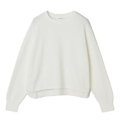 【イーバイエクラ/E by eclat】のコンパクトサーマルニット インテリア・キッズ・メンズ・レディースファッション・服の通販 founy(ファニー) 　ファッション　Fashion　レディースファッション　Fashion for Women　トップス・カットソー　Cut & Sew Tops　ニット　Knit Tops & Sweaters　サーマル　Thermal, Waffle Knit　バランス　Balance, Style Balance　ラウンド　Round, Round Neck　人気　Popular, Best Seller　洗える　Machine Washable　ホワイト|ID: prp329100004271594 ipo3291000000034766794
