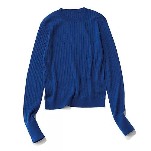 【エムセブンデイズ/M7days】のリブクルーネックニット インテリア・キッズ・メンズ・レディースファッション・服の通販 founy(ファニー) 　ファッション　Fashion　レディースファッション　Fashion for Women　トップス・カットソー　Cut & Sew Tops　ニット　Knit Tops & Sweaters　おすすめ　Recommended / Our Picks　インナー　Innerwear　カーディガン　Cardigan, Knitwear　セットアップ　Set-Up, Coordinated Outfit　ベーシック　Basic, Essential　ボトム　Bottoms, Lower Wear　春　Spring　ブルー|ID: prp329100004271596 ipo3291000000035912130