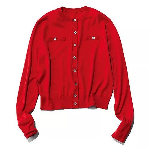 【エムセブンデイズ/M7days】のフェイクポケットつきカーディガン インテリア・キッズ・メンズ・レディースファッション・服の通販 founy(ファニー) 　ファッション　Fashion　レディースファッション　Fashion for Women　トップス・カットソー　Cut & Sew Tops　カーディガン・羽織り　Layered Style Cardigans　1月号　January Issue　3月号　March Issue　おすすめ　Recommended / Our Picks　アンサンブル　Ensemble Set　インナー　Innerwear　カーディガン　Cardigan, Knitwear　コンパクト　Compact, Small Size　バランス　Balance, Style Balance　フェイク　Faux, Fake　ベーシック　Basic, Essential　ボトム　Bottoms, Lower Wear　ポケット　Pocket, Pocket Detail　リブニット　Rib Knit, Ribbed Knit　人気　Popular, Best Seller　今季　This Season, Current Season　レッド|ID: prp329100004271656 ipo3291000000035677048