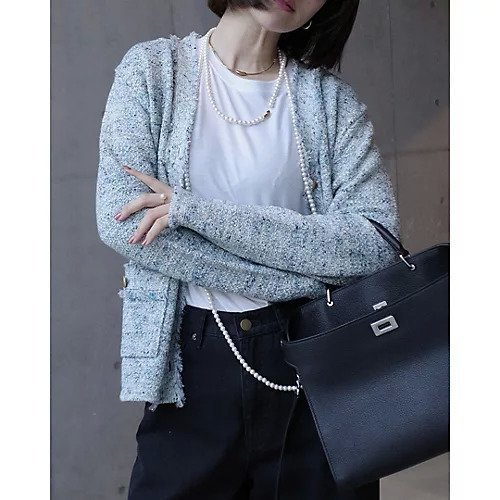【スアデオ/suadeo】のニットツイード風カーディガン 人気、トレンドファッション・服の通販 founy(ファニー) 　ファッション　Fashion　レディースファッション　Fashion for Women　トップス・カットソー　Cut & Sew Tops　ニット　Knit Tops & Sweaters　カーディガン・羽織り　Layered Style Cardigans　春　Spring　カーディガン　Cardigan, Knitwear　ジャケット　Jacket, Outerwear　ツイード　Twill, Twill Weave　トレンド　Trend, Trending Now　バランス　Balance, Style Balance　フリンジ　Fringe, Tassel　ポケット　Pocket, Pocket Detail　ミックス　Mix, Mixed Style　メタル　Metal, Metal Parts　モコモコ　Fuzzy, Fluffy　S/S・春夏　SS, Spring/Summer, Warm Season　夏　Summer　ビジネス 仕事 通勤　Business / Work / Commuting　other-2|ID: prp329100004271657 ipo3291000000033048583