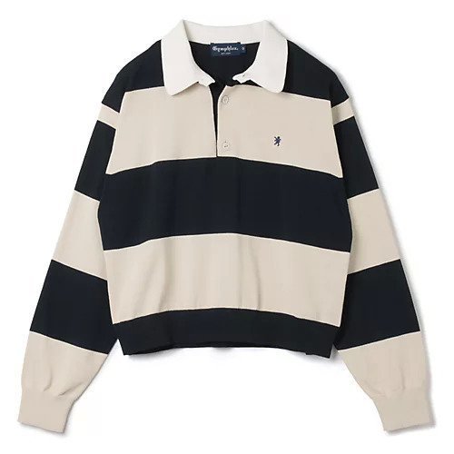 【ジムフレックス/GYMPHLEX】のKNIT RUGBY SHIRT インテリア・キッズ・メンズ・レディースファッション・服の通販 founy(ファニー) https://founy.com/ ファッション Fashion レディースファッション WOMEN トップス・カットソー Tops/Tshirt ニット Knit Tops シャツ/ブラウス Shirts/Blouses コンパクト Compact スポーツ Sports トレンド Trend バランス Balance ボーダー Border ワイド Wide 今季 This Season 洗える Washable |ID: prp329100004271663 ipo3291000000029895958