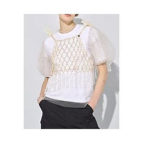 【チカ キサダ/CHIKA KISADA】 ビーズビスチェ人気、トレンドファッション・服の通販 founy(ファニー) ファッション Fashion レディースファッション Fashion for Women トップス・カットソー Cut & Sew Tops ビスチェ Bustiers & Corset Tops / Layered Bustier Style 2025年 2025 2025春夏・S/S Spring/Summer 2025 SS25 アクリル Acrylic Material ウッド Wooden Design チュール Tulip, Tulip Motif ビスチェ Bustier, Corset Top リボン Ribbon, Bow |ID:prp329100004271709