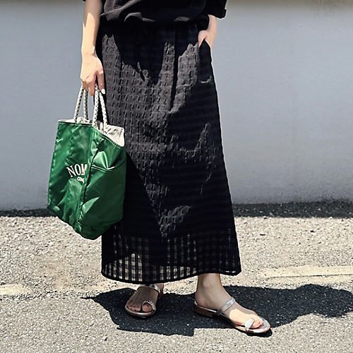 【スアデオ/suadeo】のシアーギンガムスカート 人気、トレンドファッション・服の通販 founy(ファニー) 　ファッション　Fashion　レディースファッション　Fashion for Women　スカート　Skirts　シアー　Sheer, See-Through　チェック　Check, Plaid, Tartan　春　Spring　洗える　Machine Washable　無地　Plain, Solid Color　other-2|ID: prp329100004271739 ipo3291000000034617843